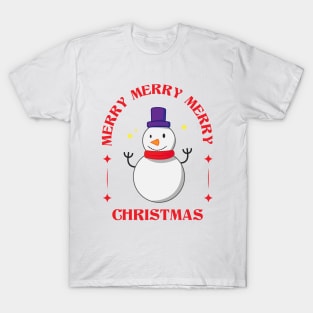 Snowman vintage retro illustration T-Shirt